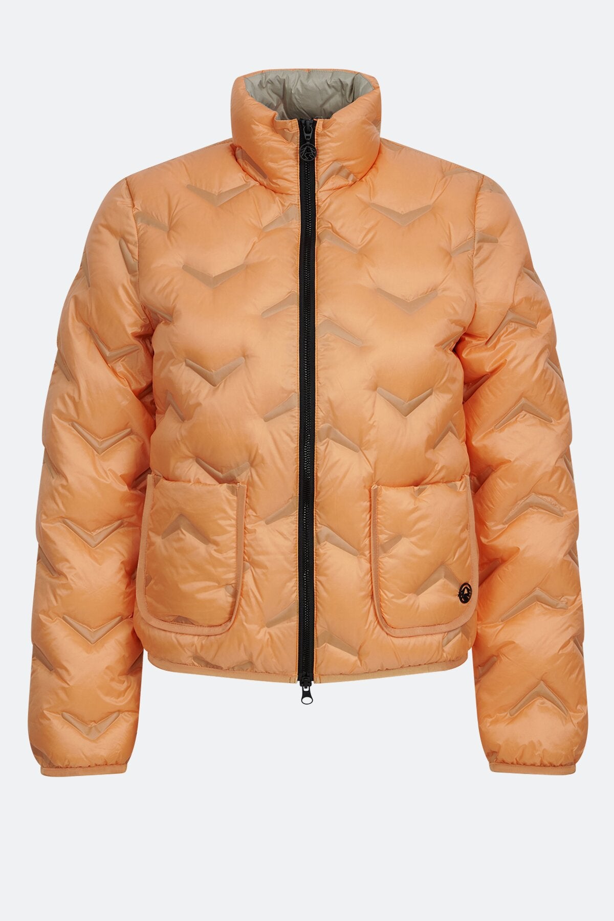 Lightweight Down Jacket with Graphic Embossing In Serrated Pattern