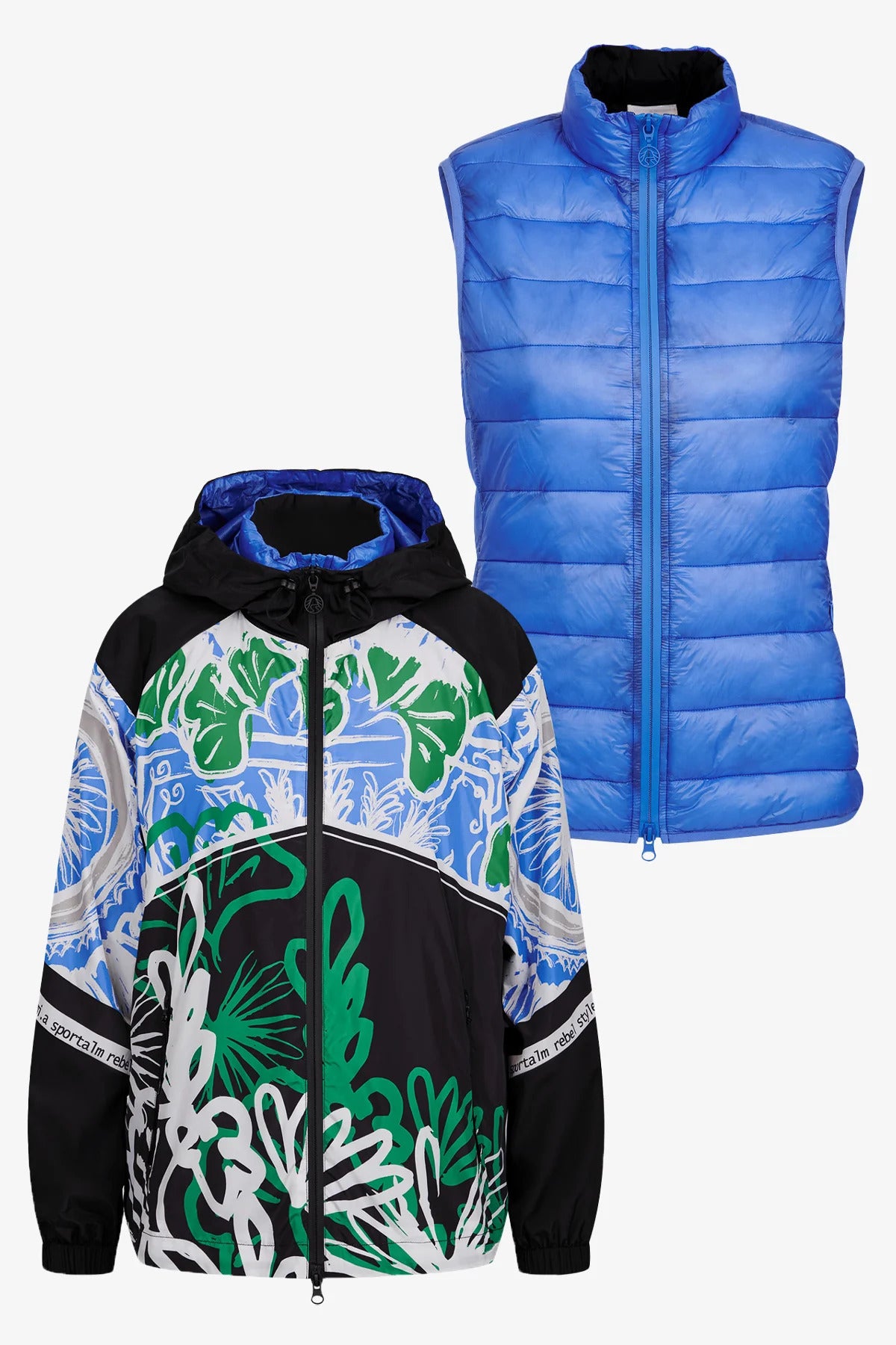 Outdoor Jacket with Hood And Extra Quilted Vest