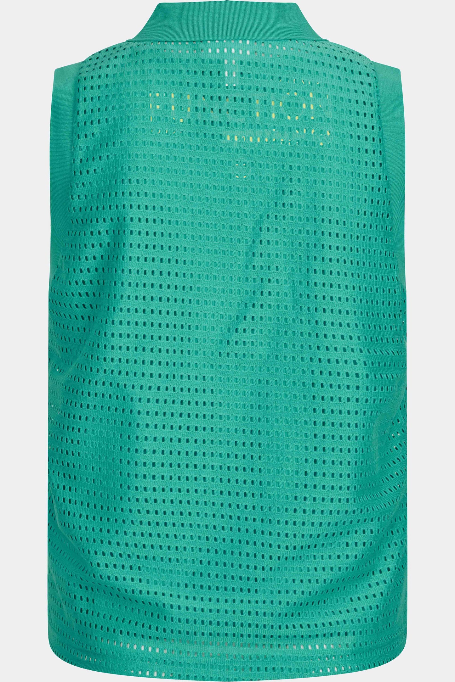Sleeveless Polo Shirt with Knitted Collar