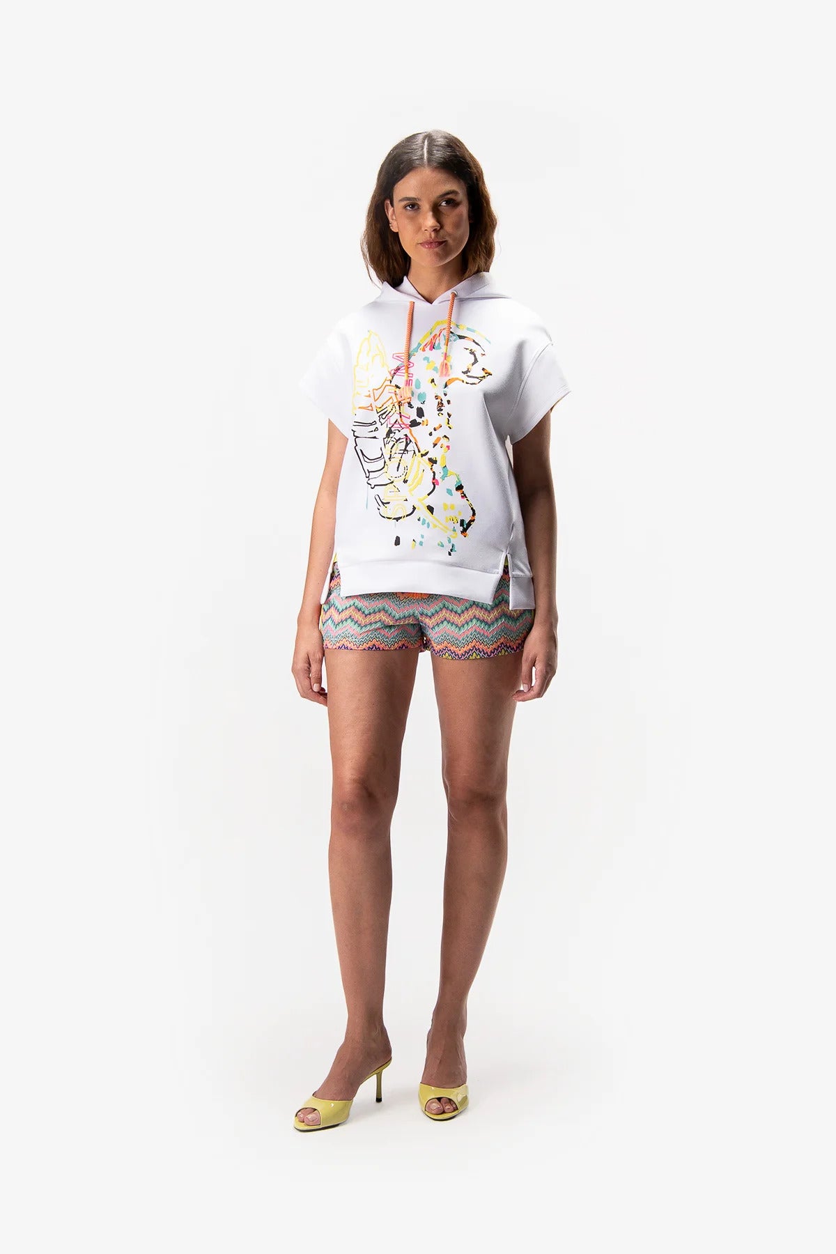 Hooded Short Sleeve Sweater