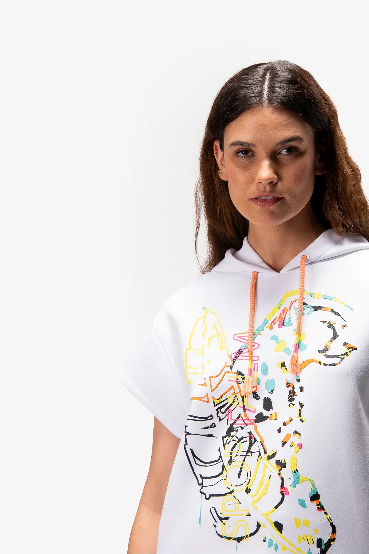 Hooded Short Sleeve Sweater