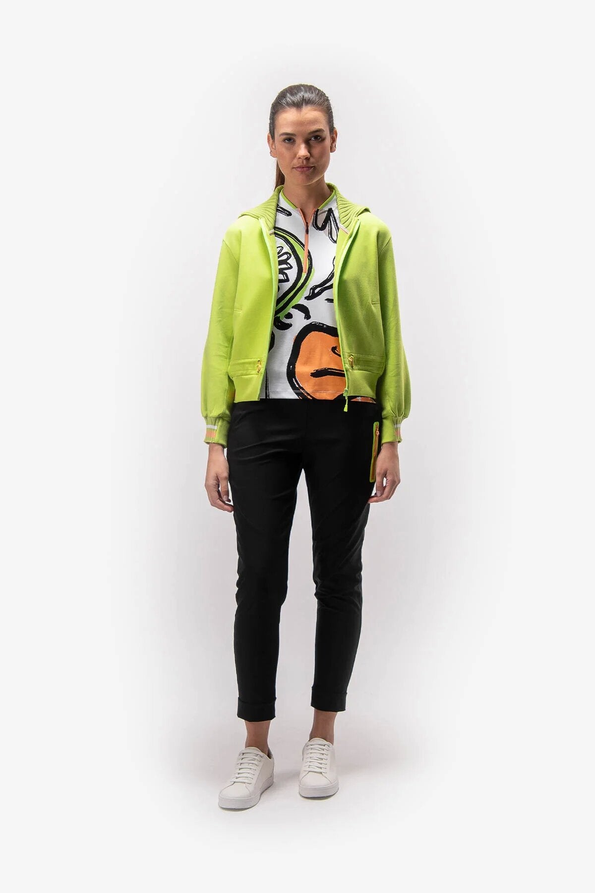 Sweat Jacket with Shirt Collar