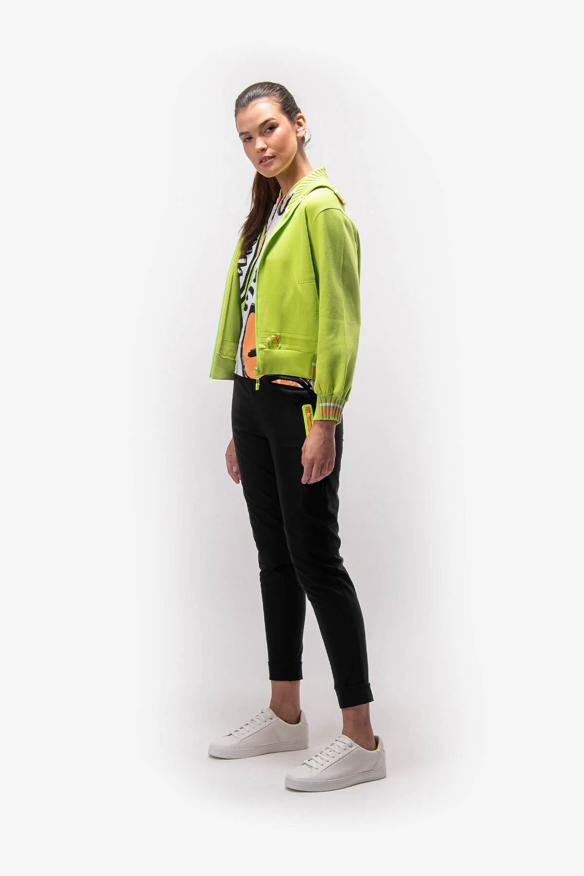 Sweat Jacket with Shirt Collar