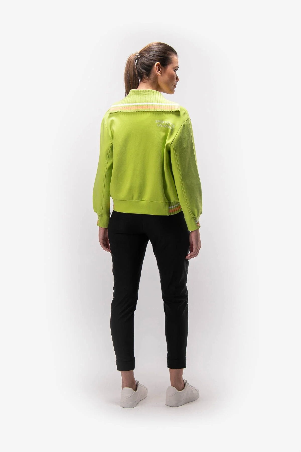 Sweat Jacket with Shirt Collar