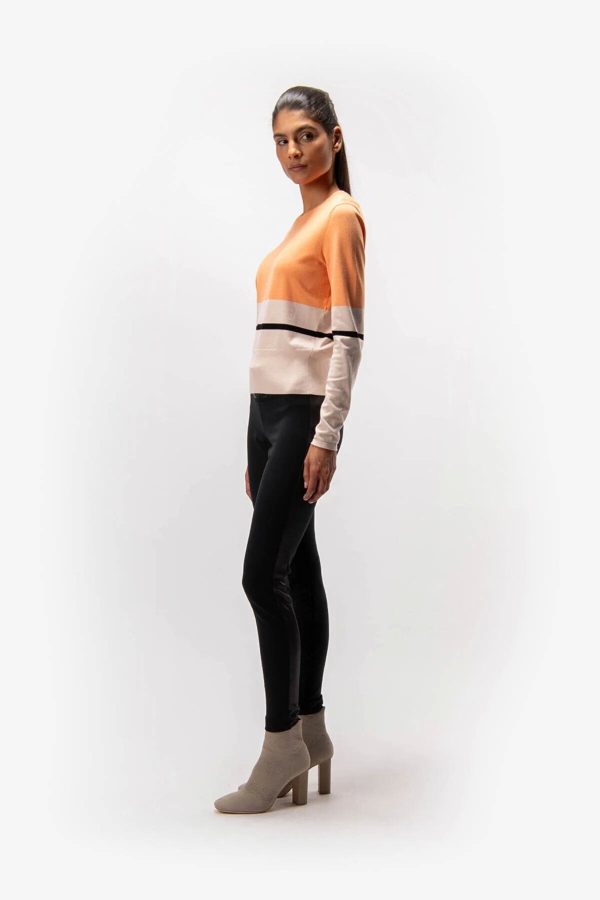 Pullover with Graphic Block Stripes
