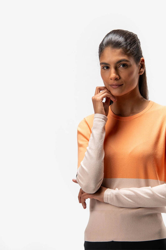 Pullover with Graphic Block Stripes