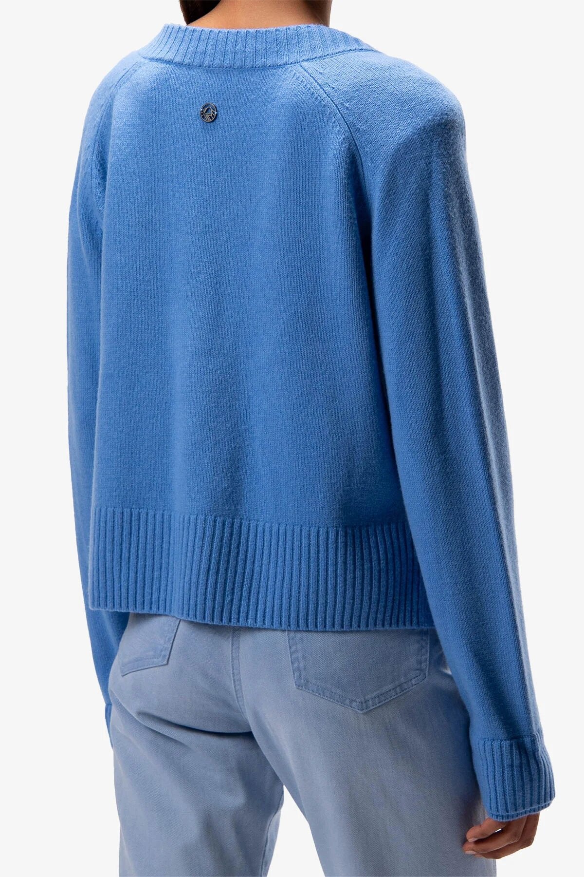 V领插肩袖针织开衫