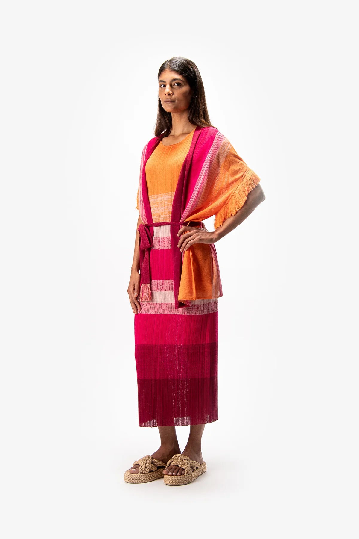 Cardigan with Grading Color