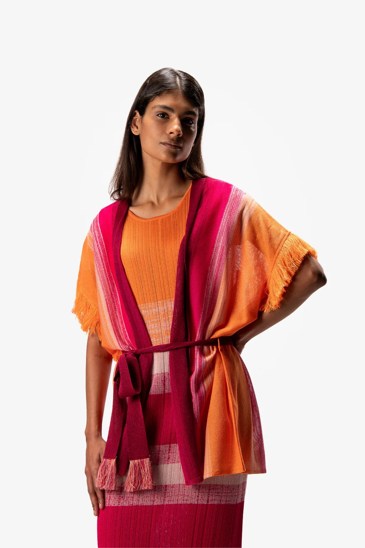 Cardigan with Grading Color