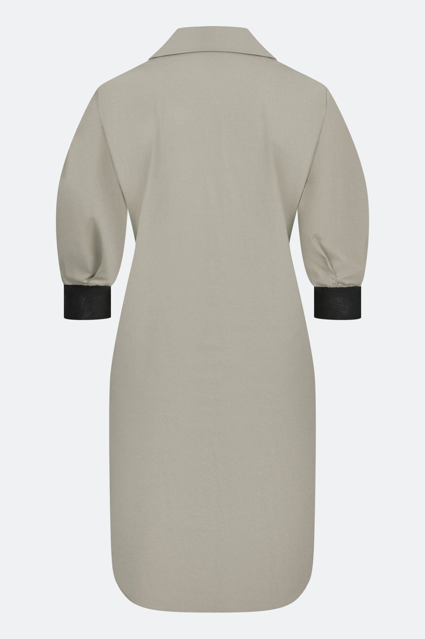 Logo印字小V襯衫領連衣裙