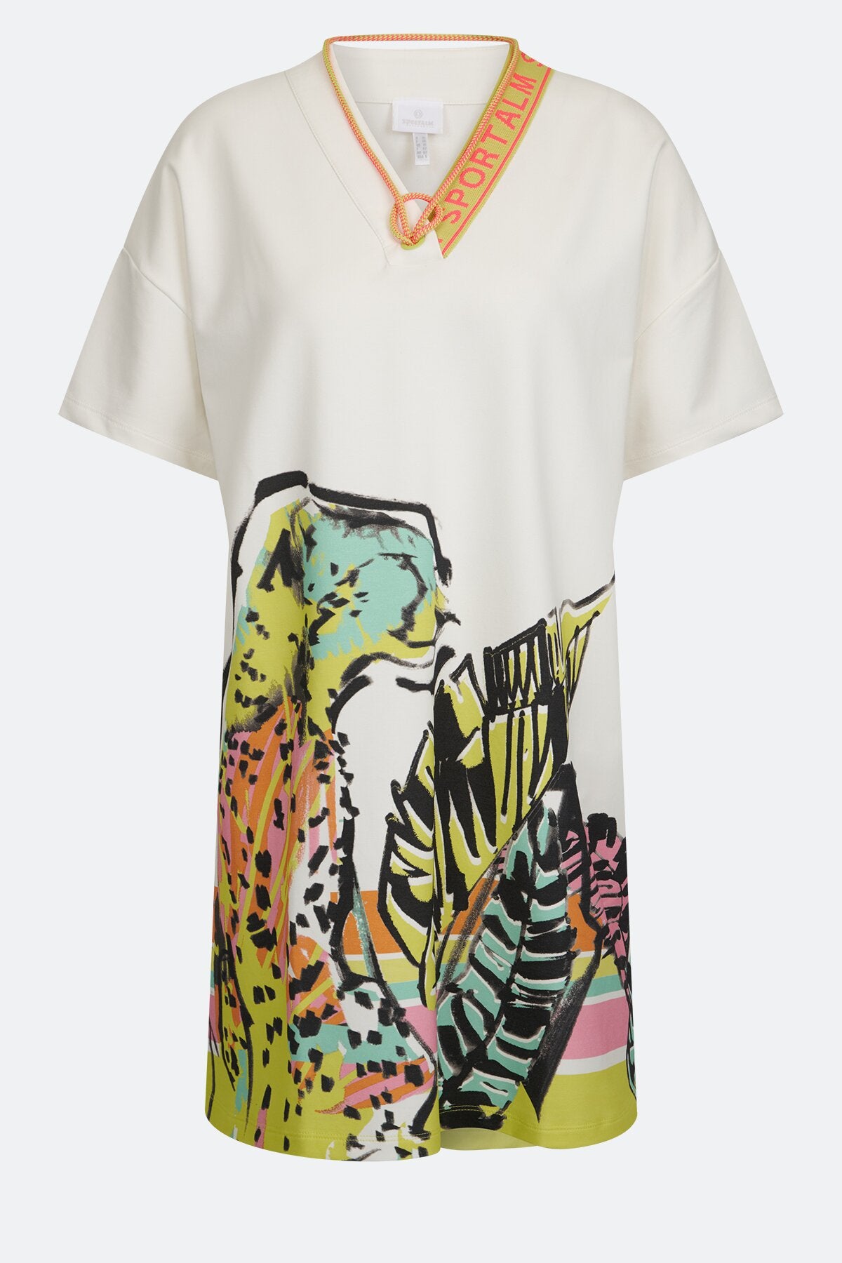 Sweat Dress with V-Neck