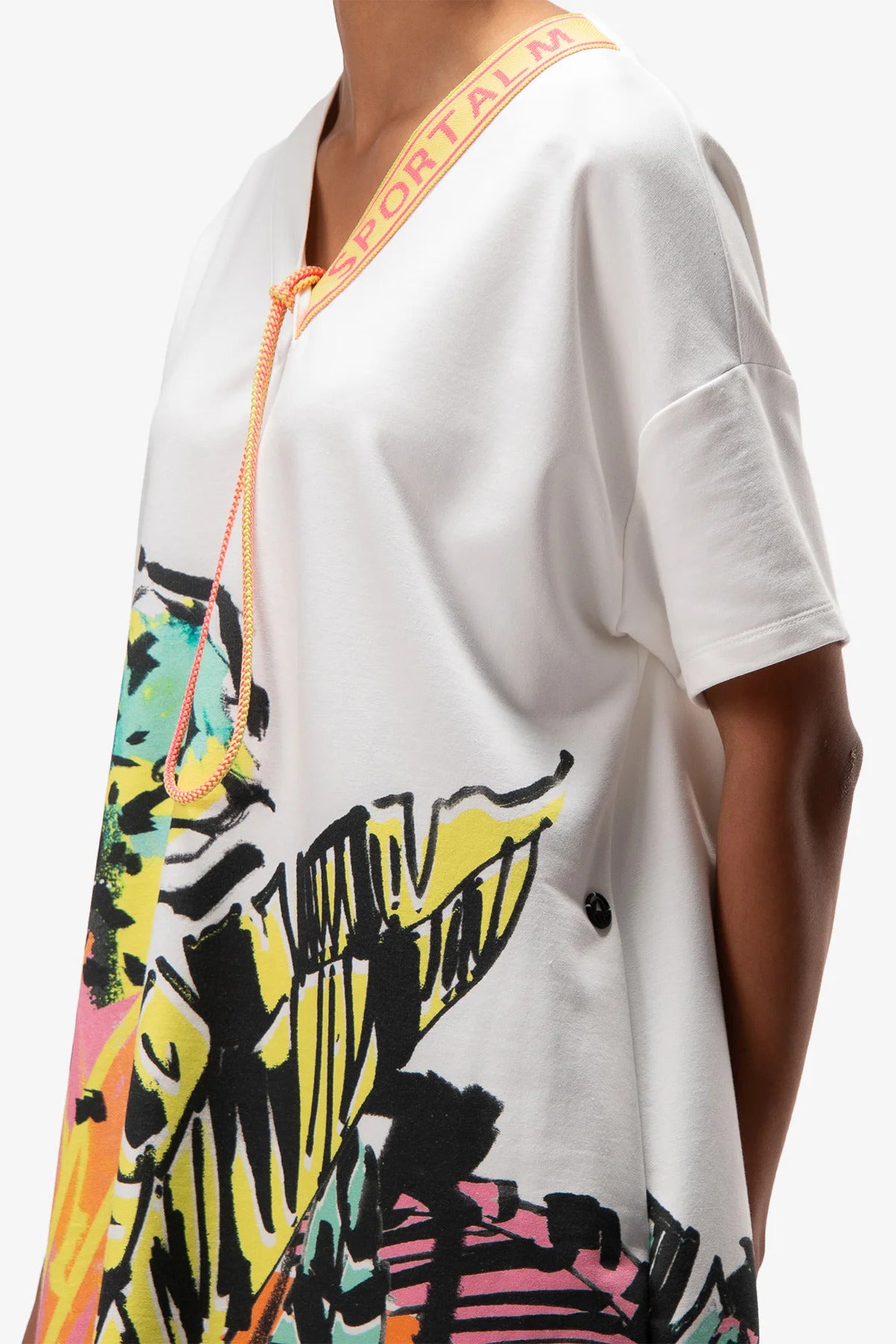 Sweat Dress with V-Neck