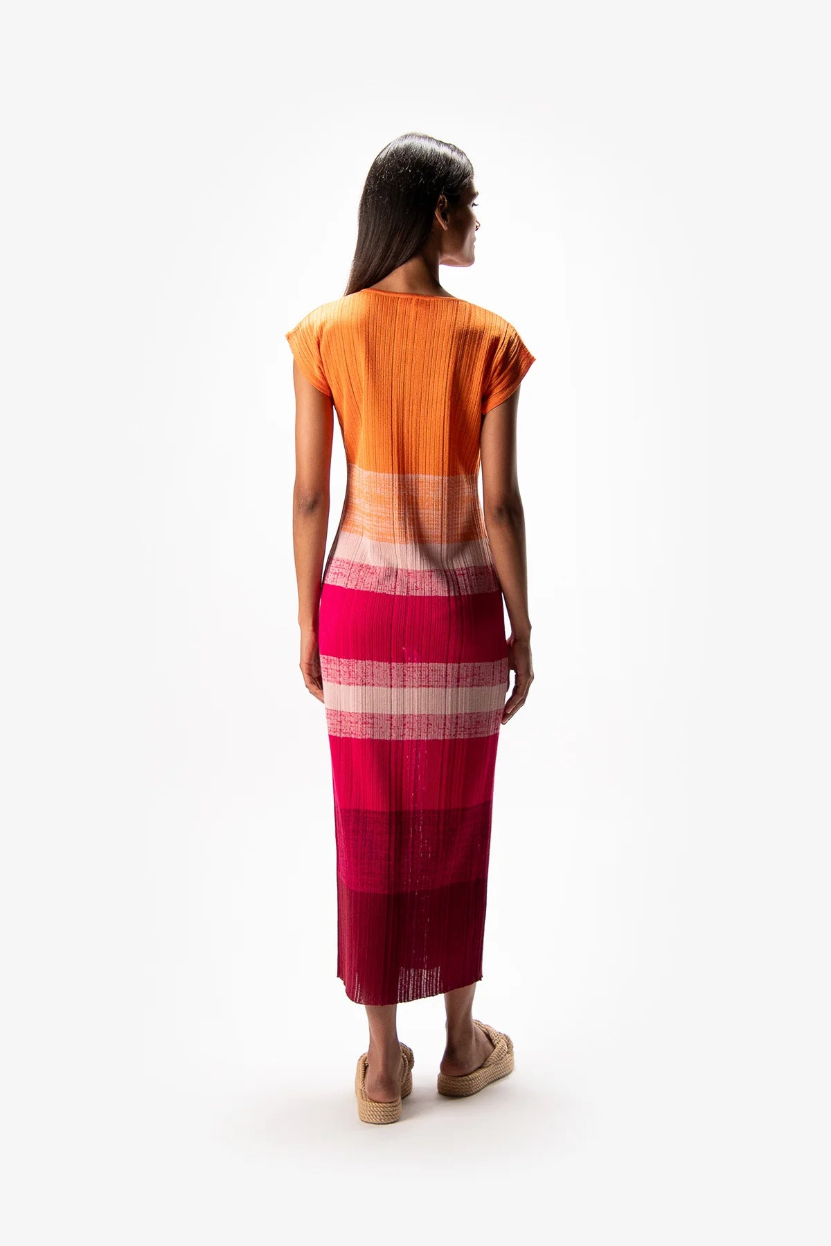 Knitted Dress with Round Neck