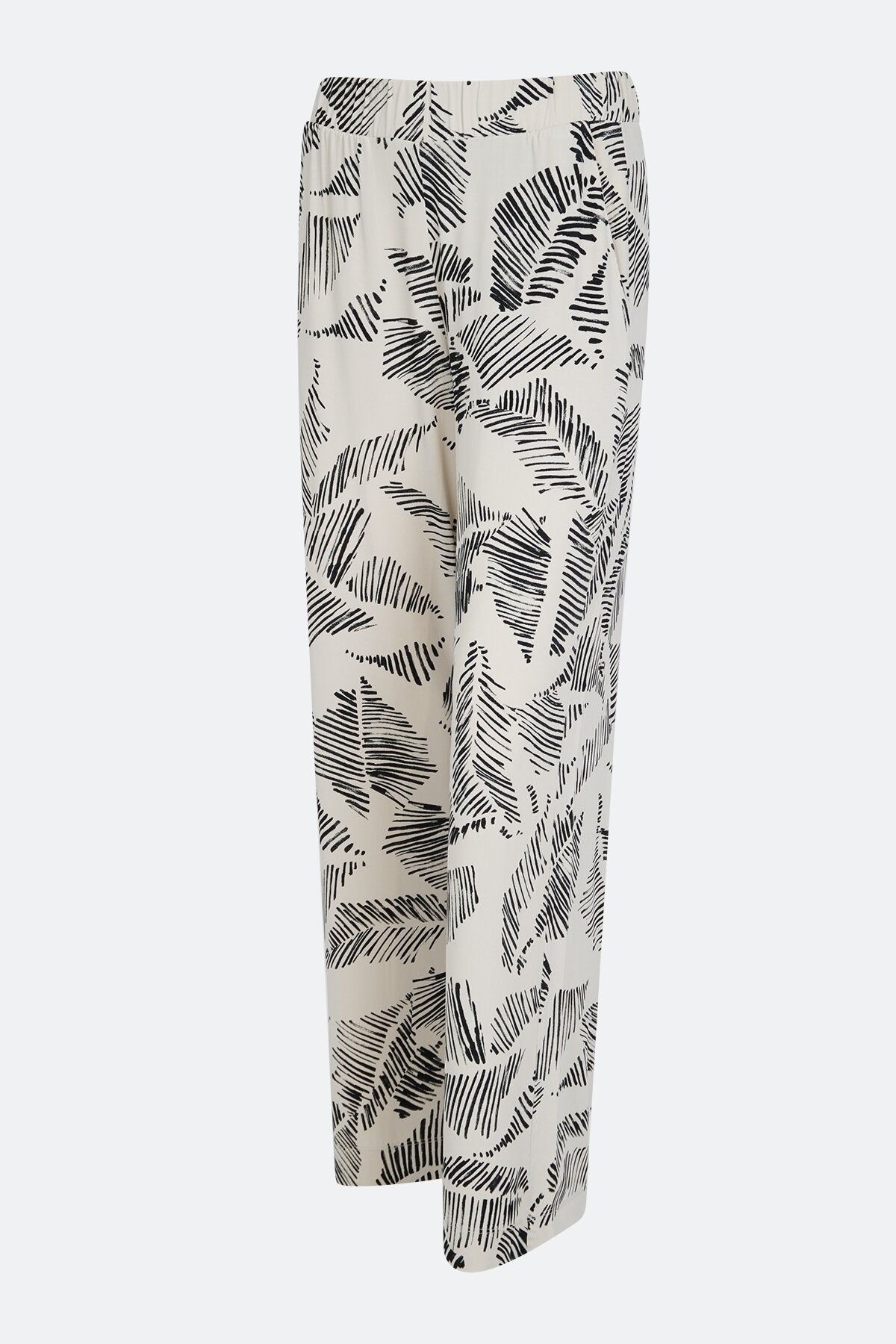 叶子印花阔腿裤