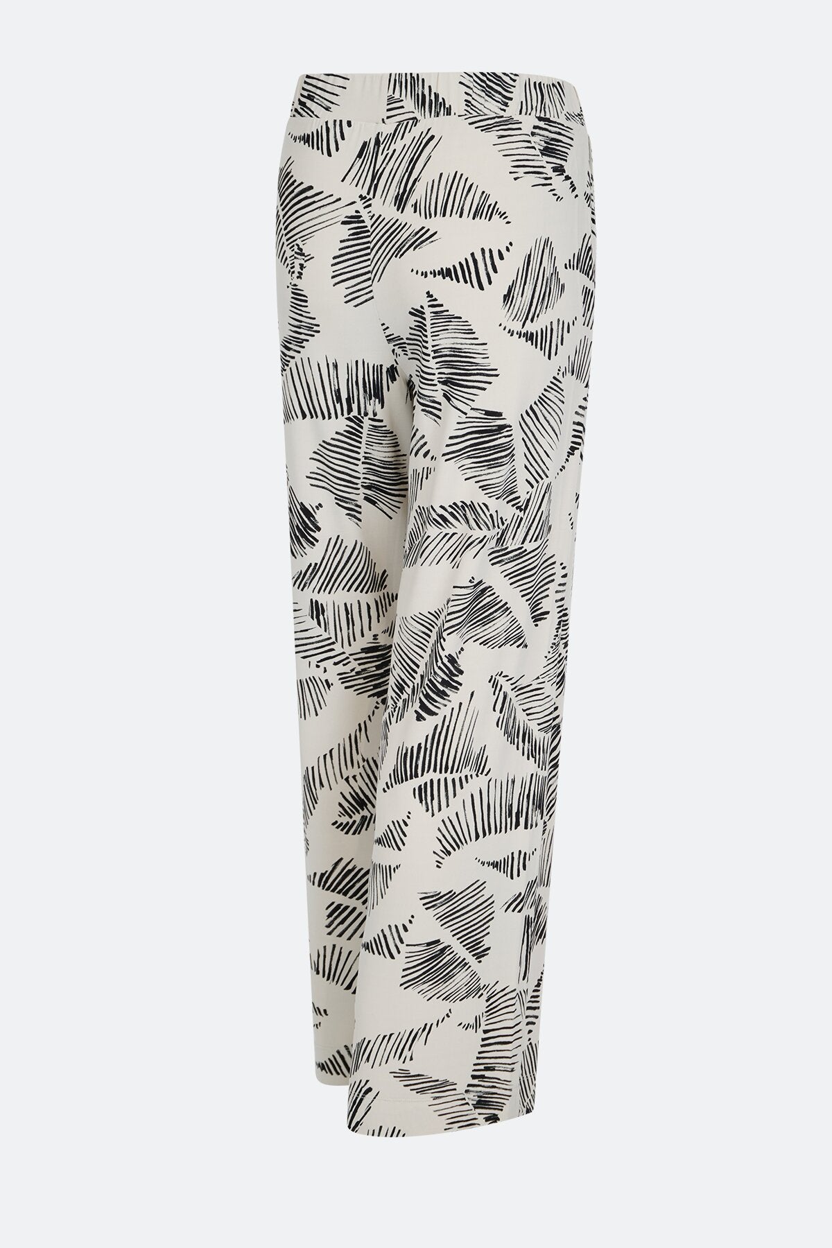 叶子印花阔腿裤