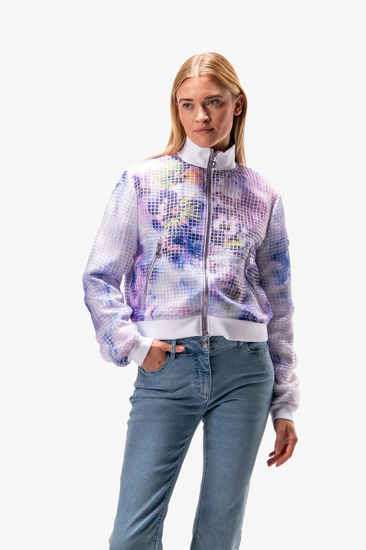 Printed Jacket with Stand-up Collar