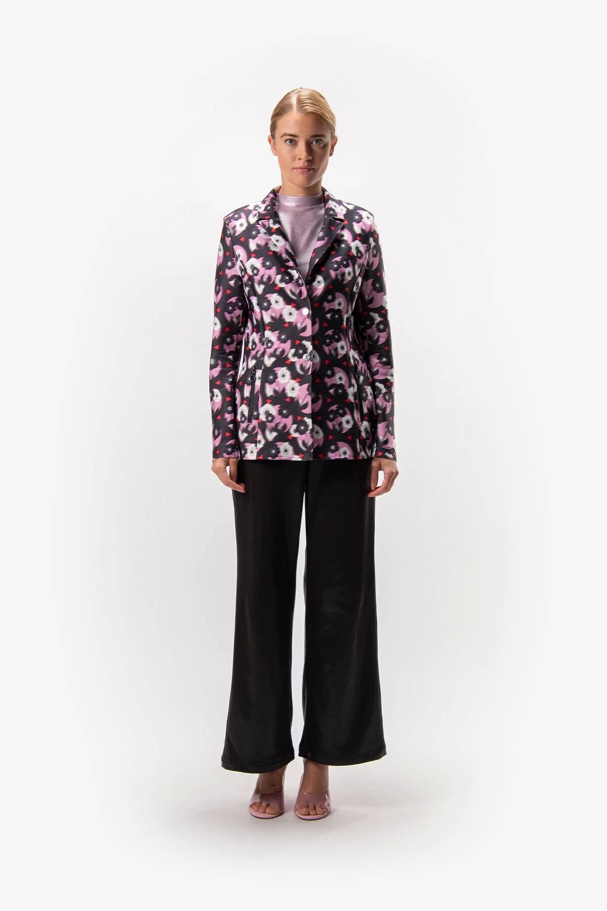 翻領印花西裝外套