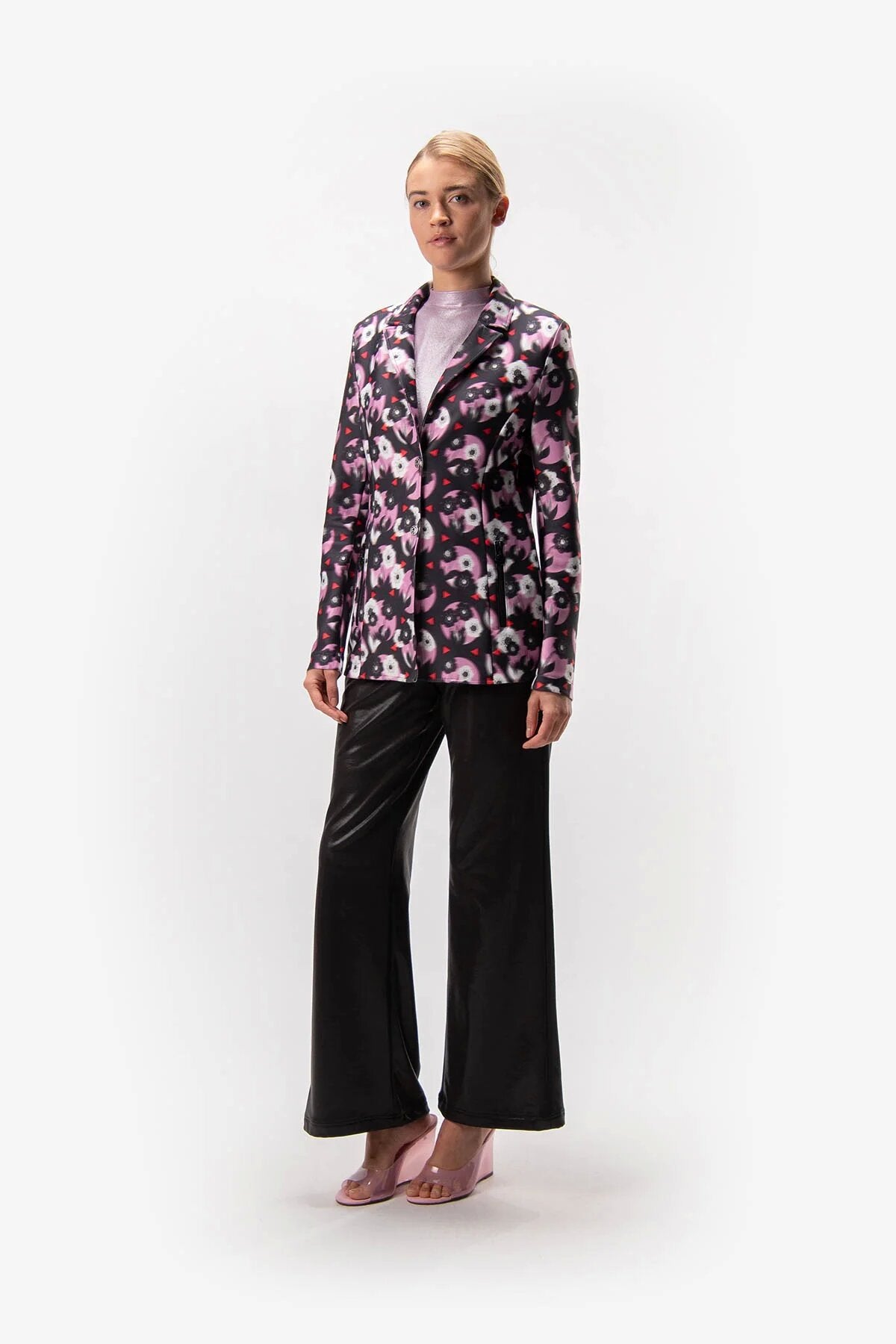 翻領印花西裝外套