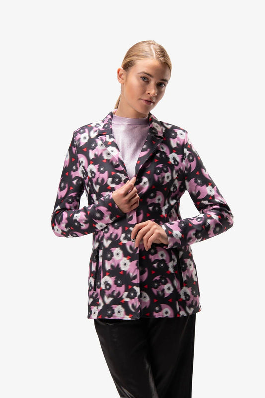 翻領印花西裝外套