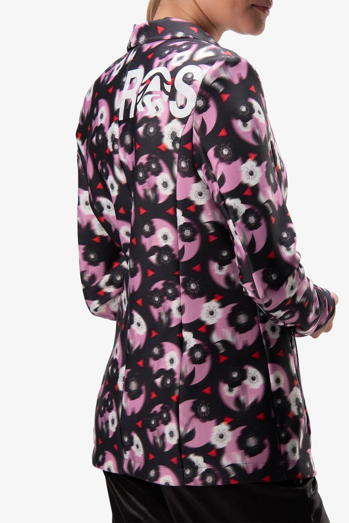 翻領印花西裝外套