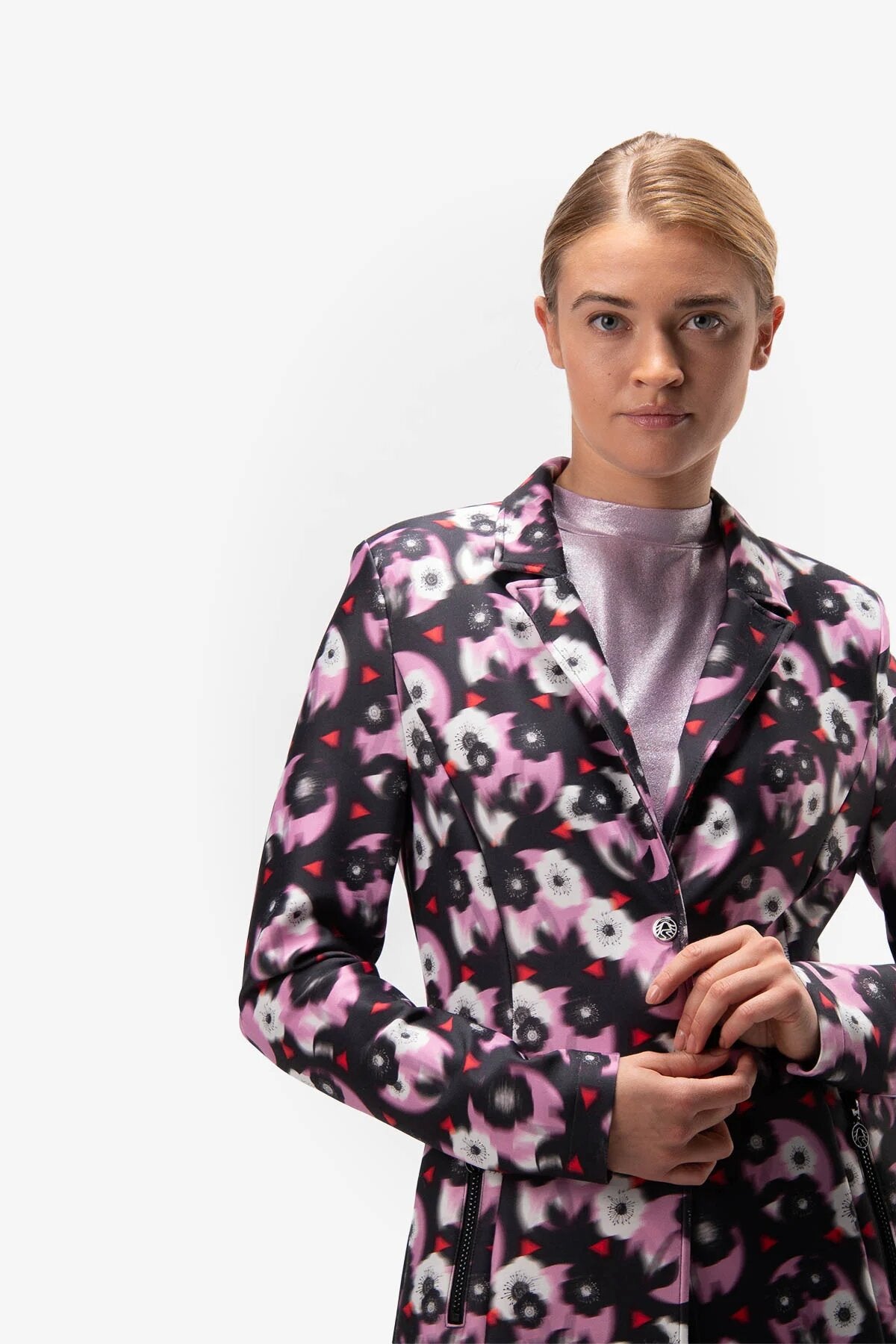 翻領印花西裝外套