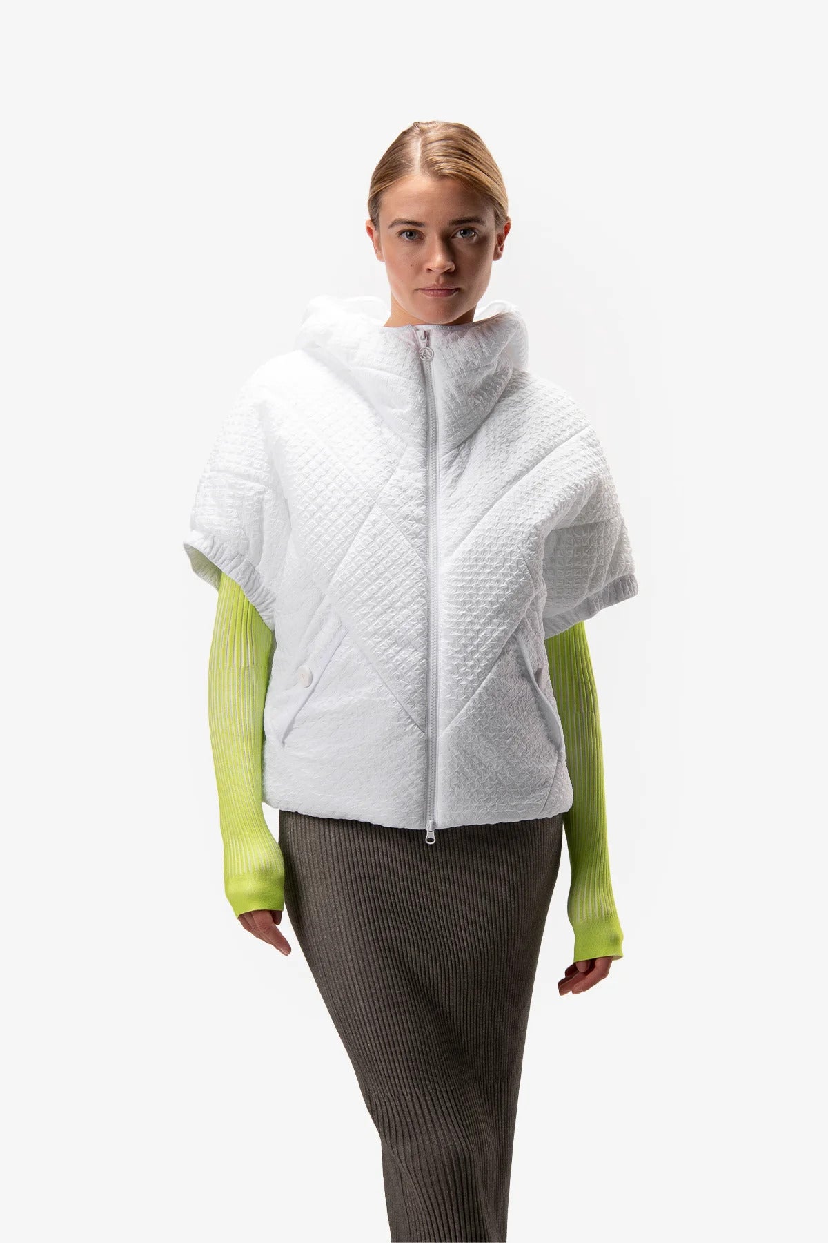 Fashionable Vest Made of Crashed Nylon