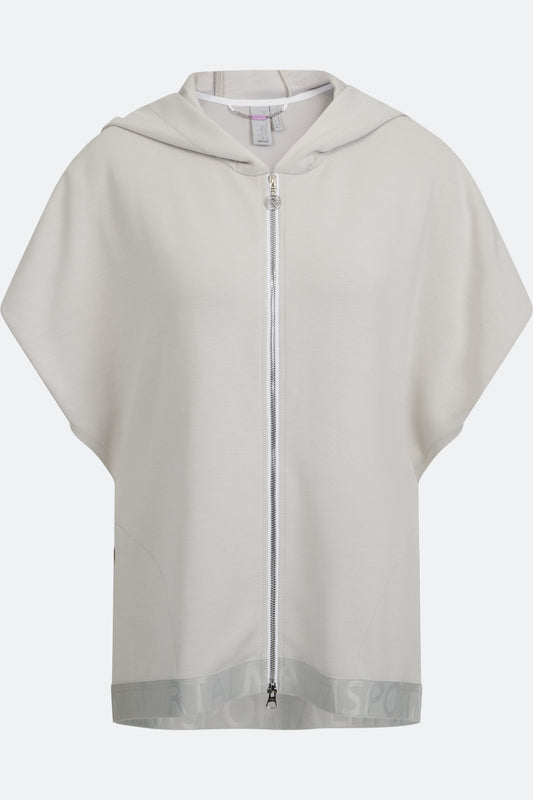 Sleeveless Sweat Jacket with Hood