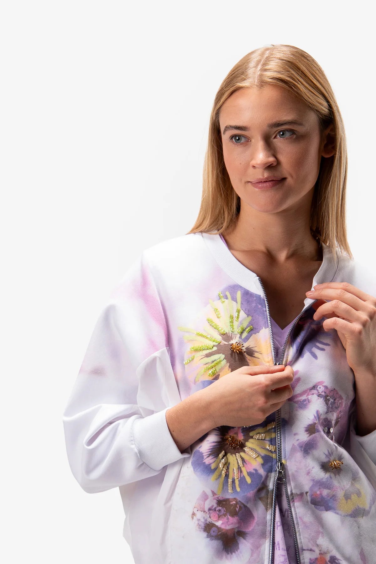 Sweat Jacket with Dropped Shoulder