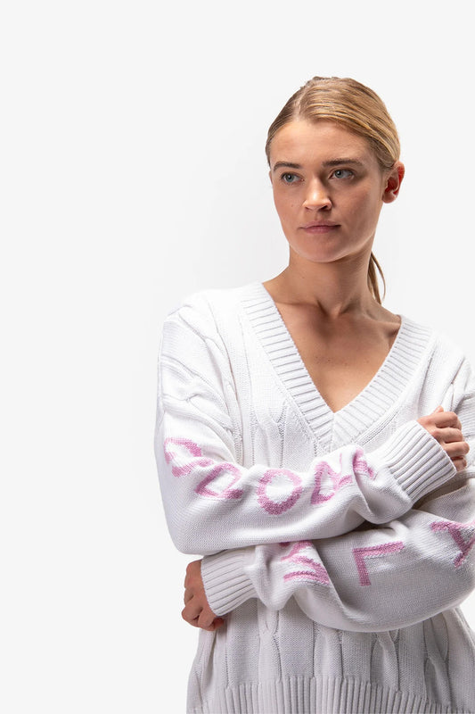 Knitted Sweater with Cable Pattern