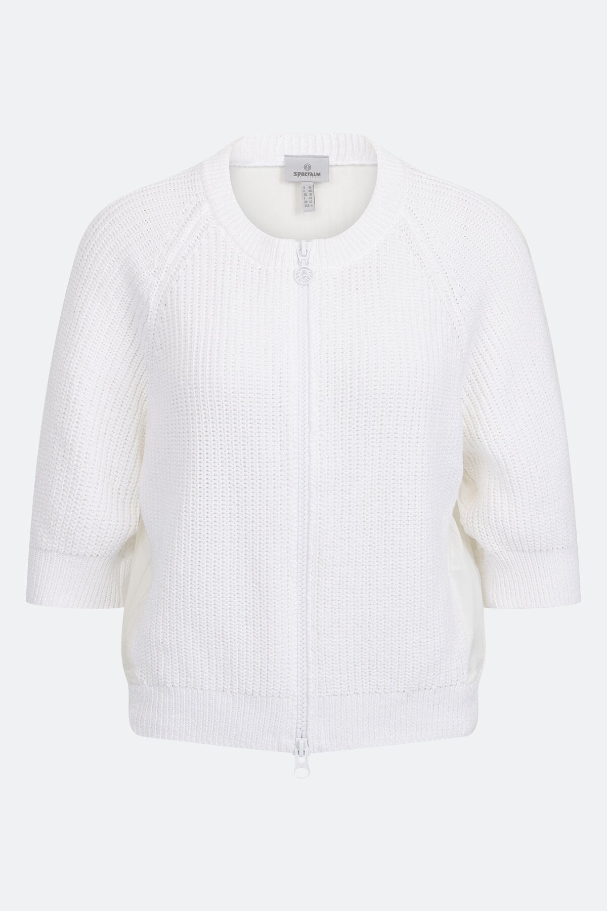 拉链插肩袖针织开衫