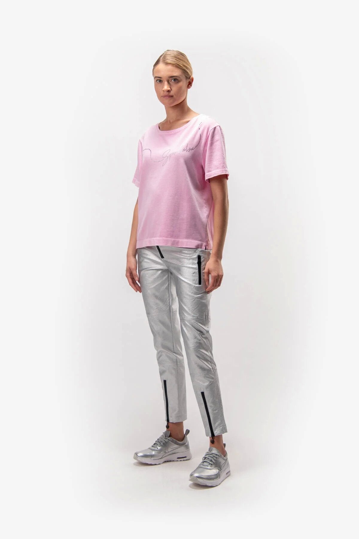 Silver Trousers with Zipper
