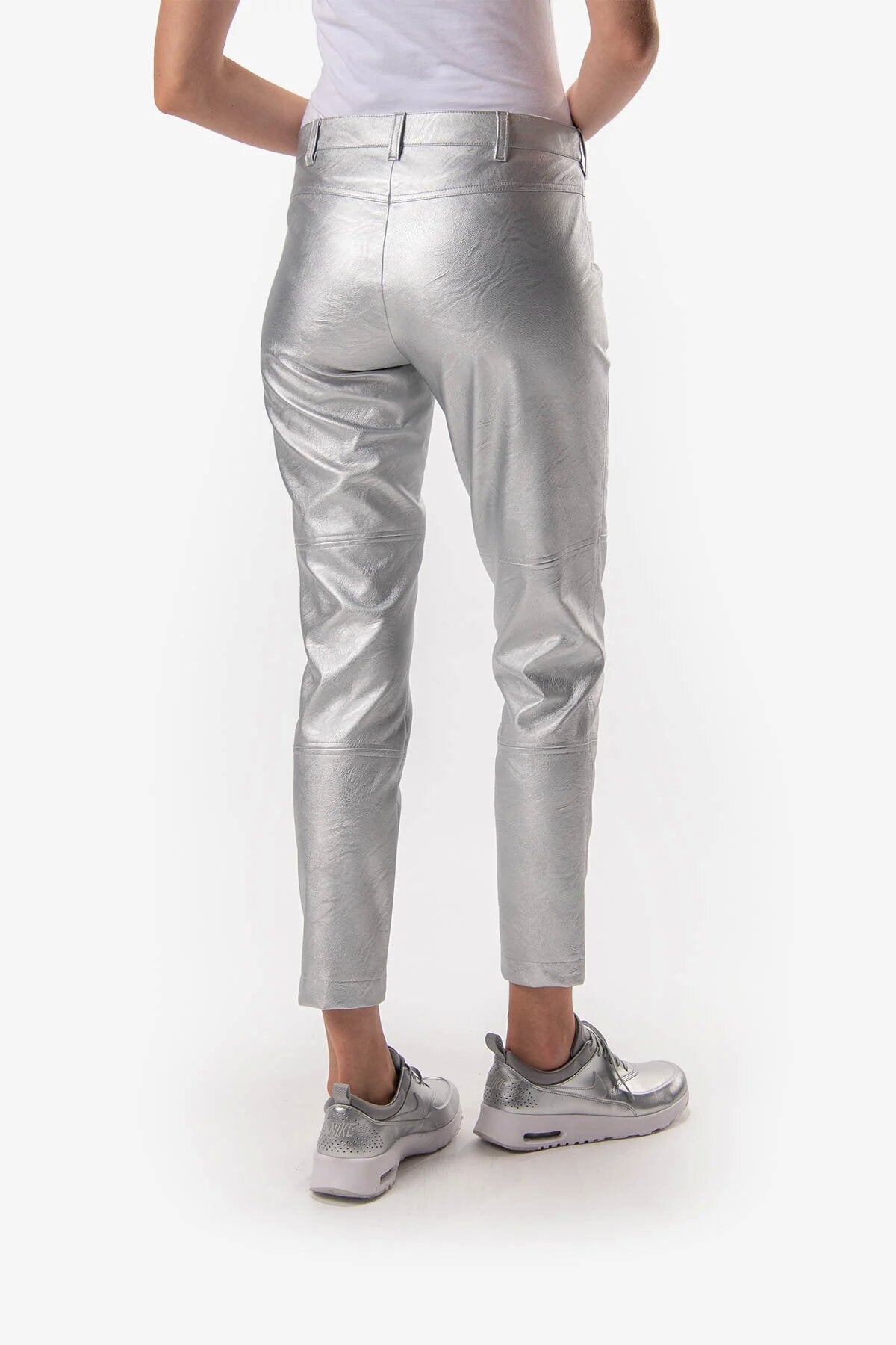 Silver Trousers with Zipper