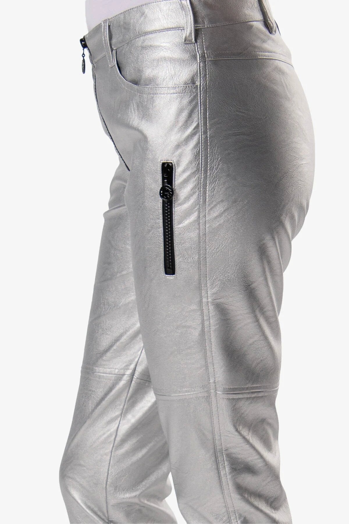 Silver Trousers with Zipper