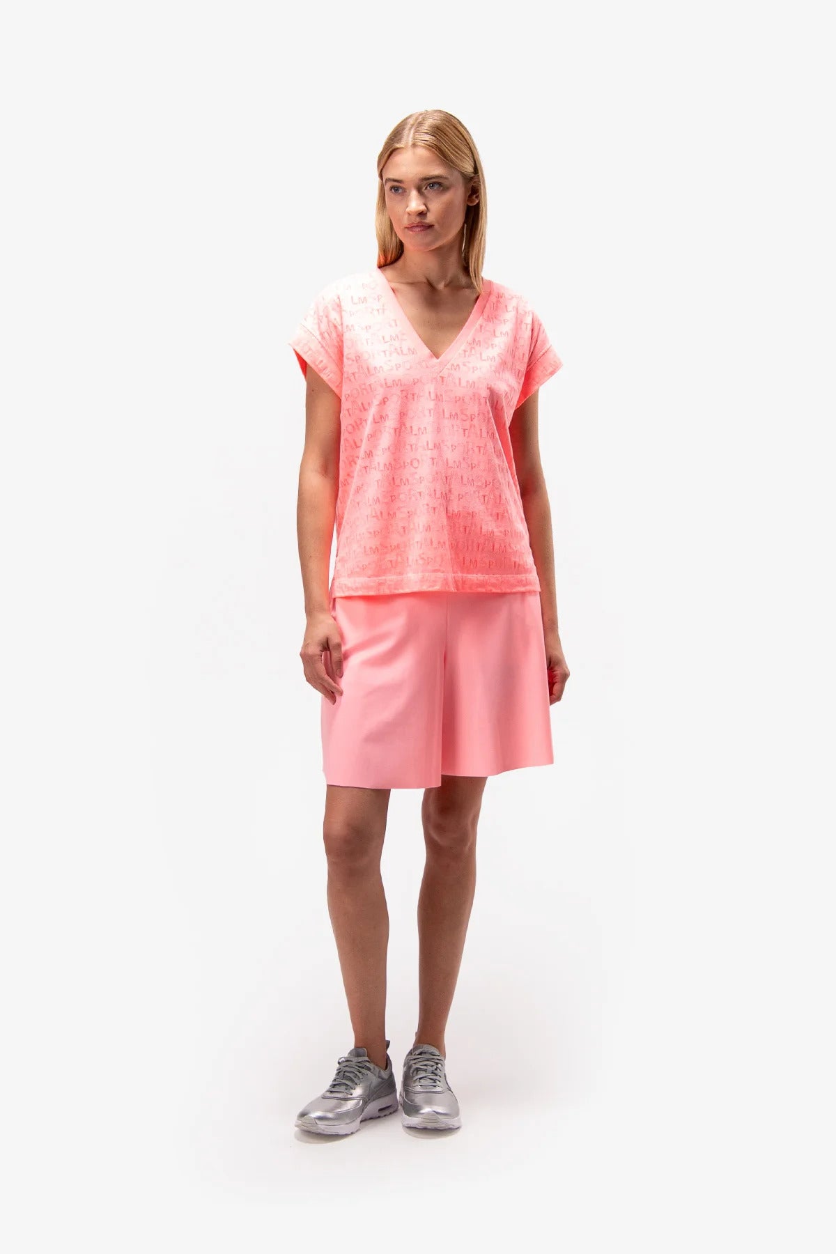 鬆緊腰鰴標圖案休閒短褲