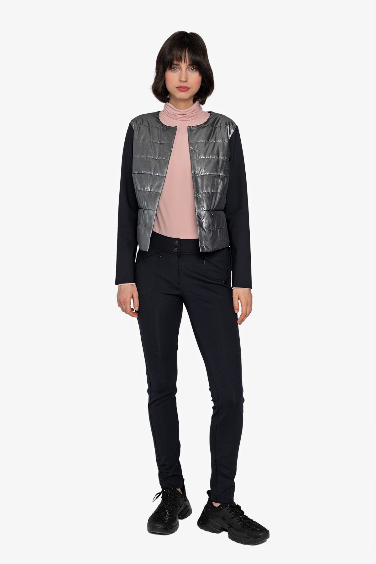 Jacket with round neckline