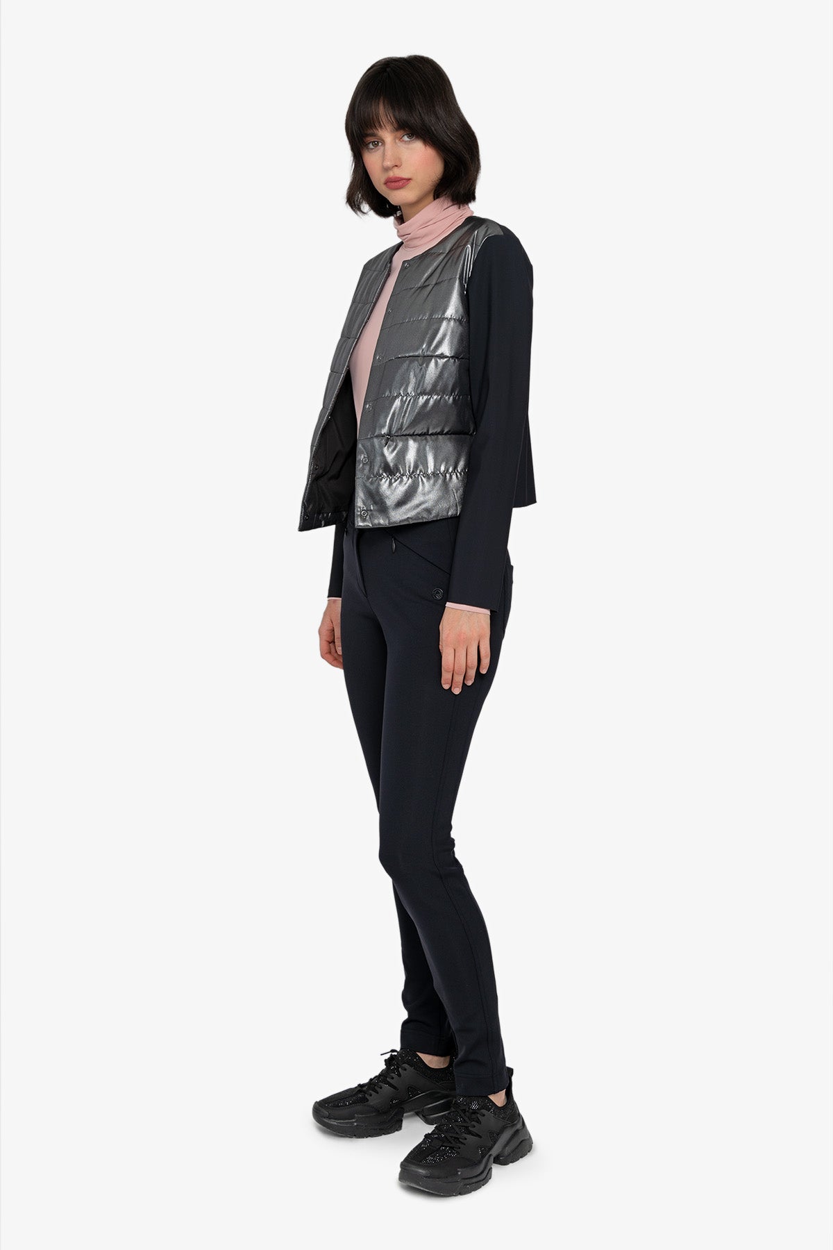 Jacket with round neckline