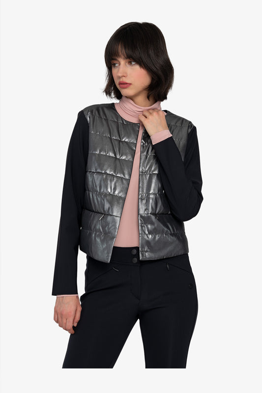 Jacket with round neckline