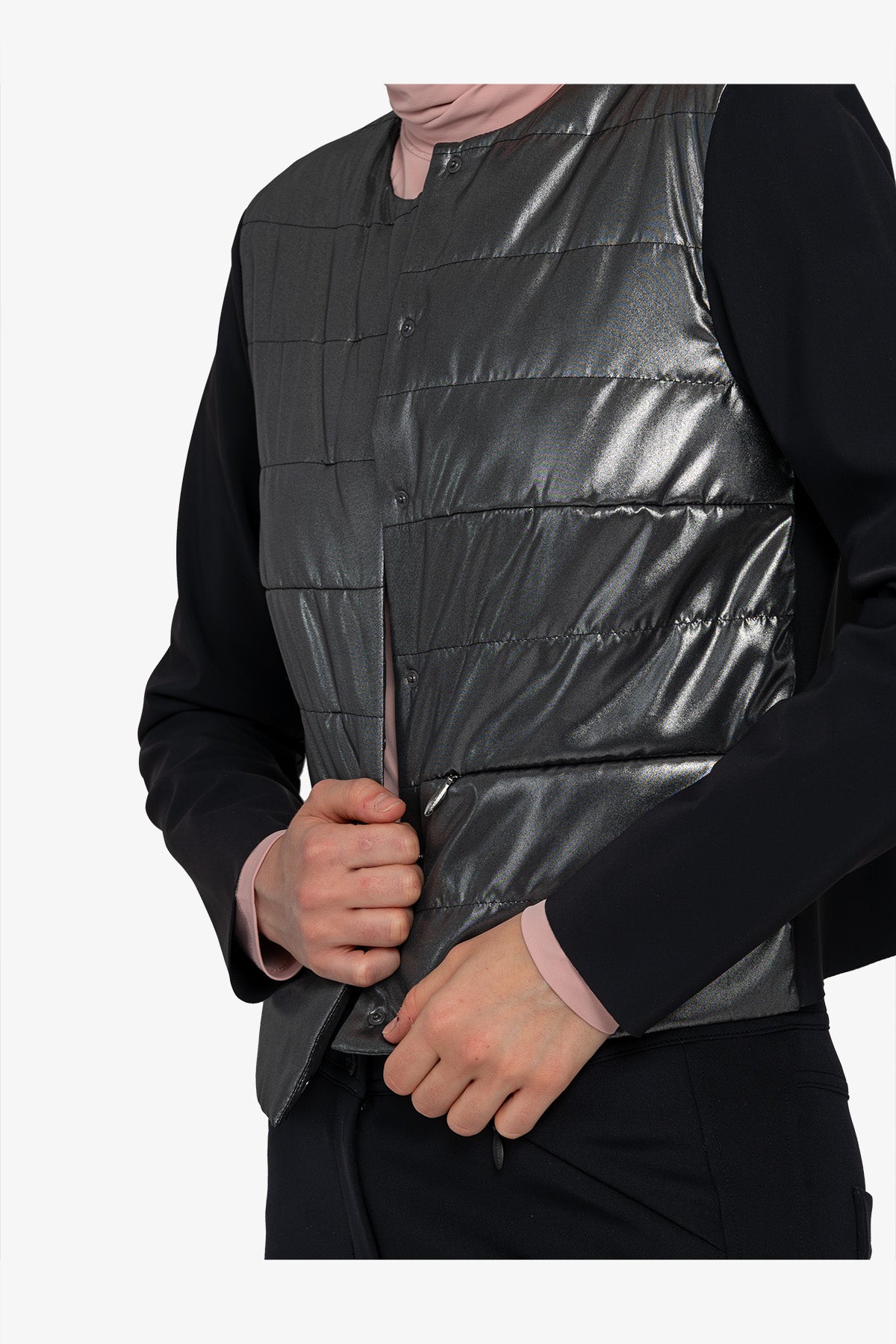 Jacket with round neckline