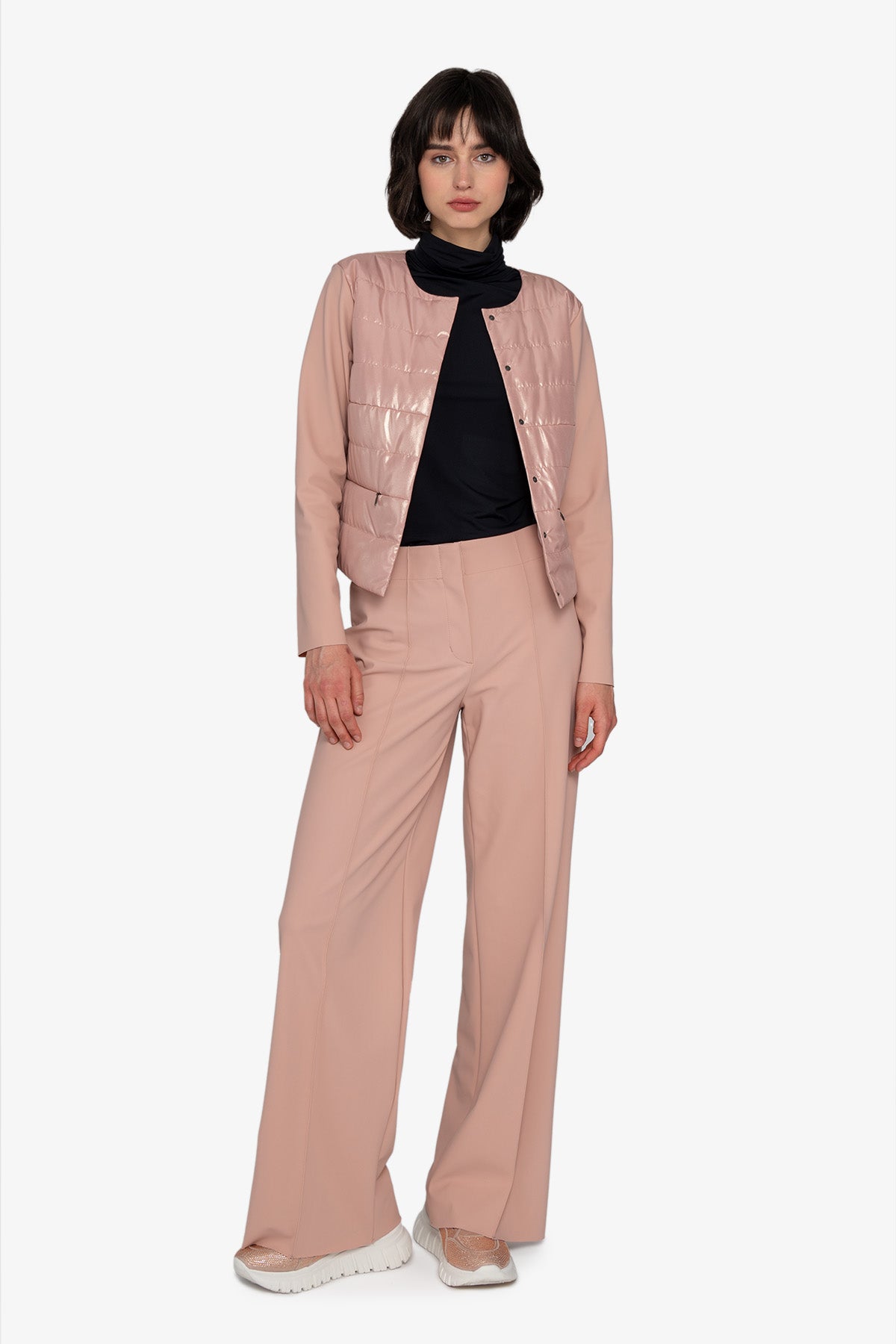 Jacket with round neckline