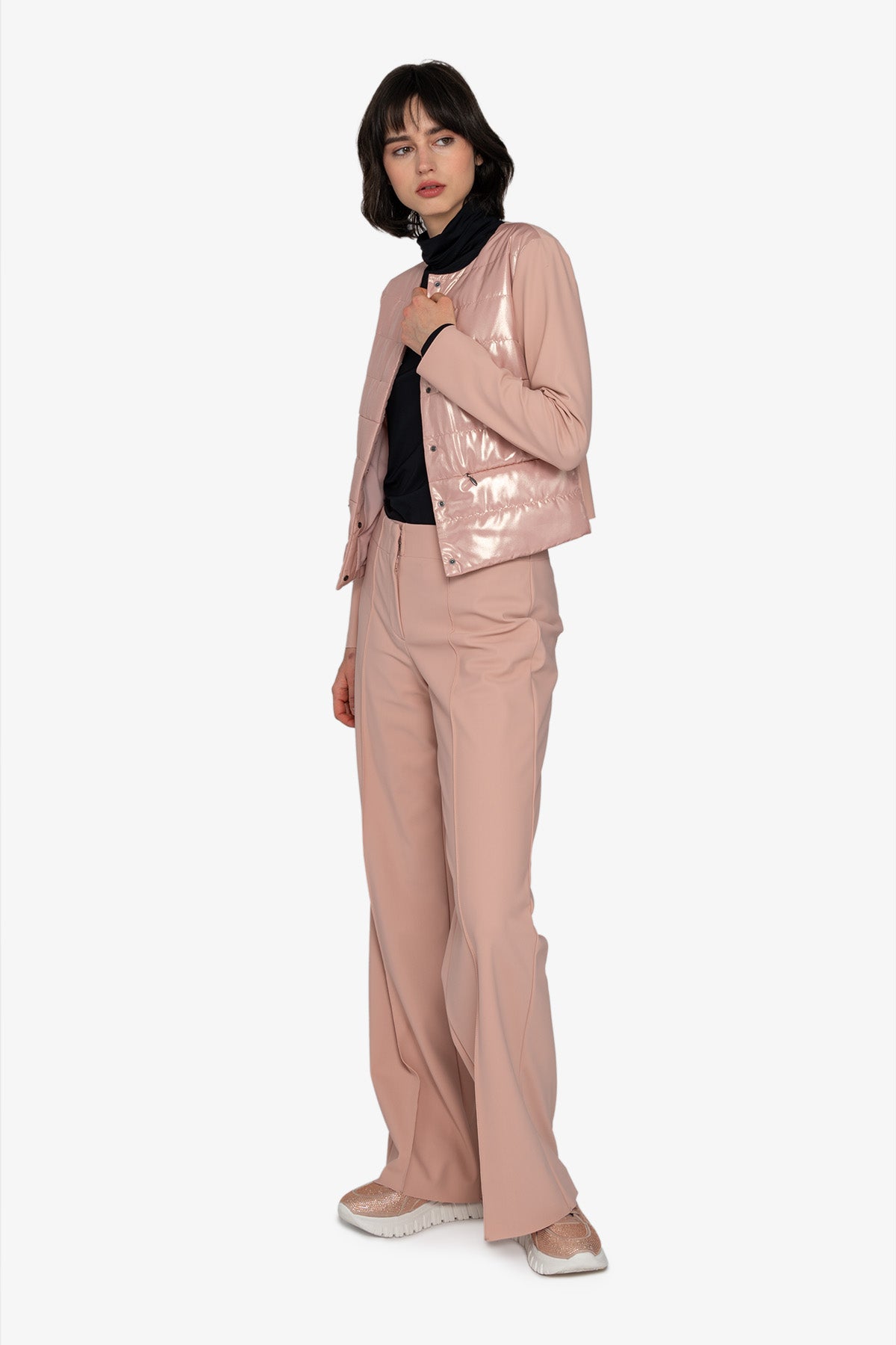 Jacket with round neckline