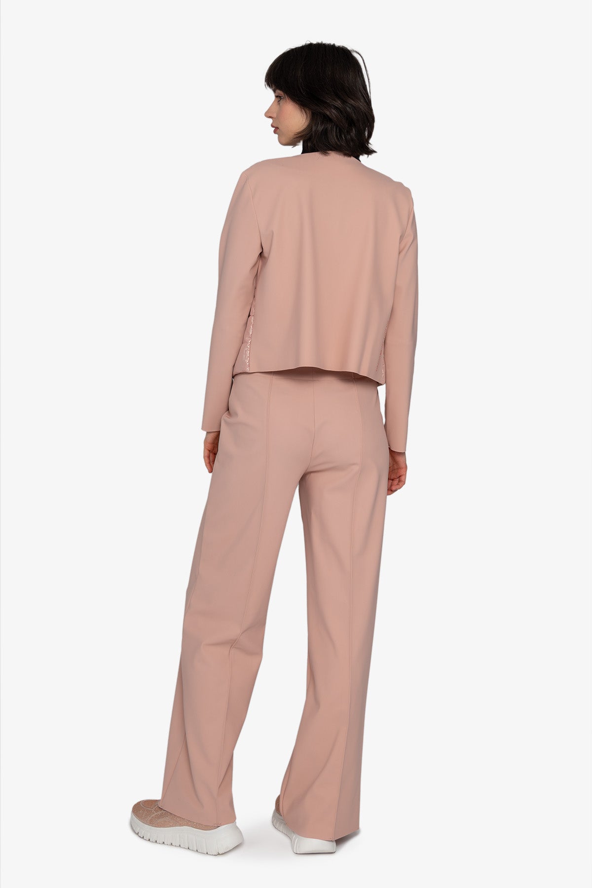 Jacket with round neckline