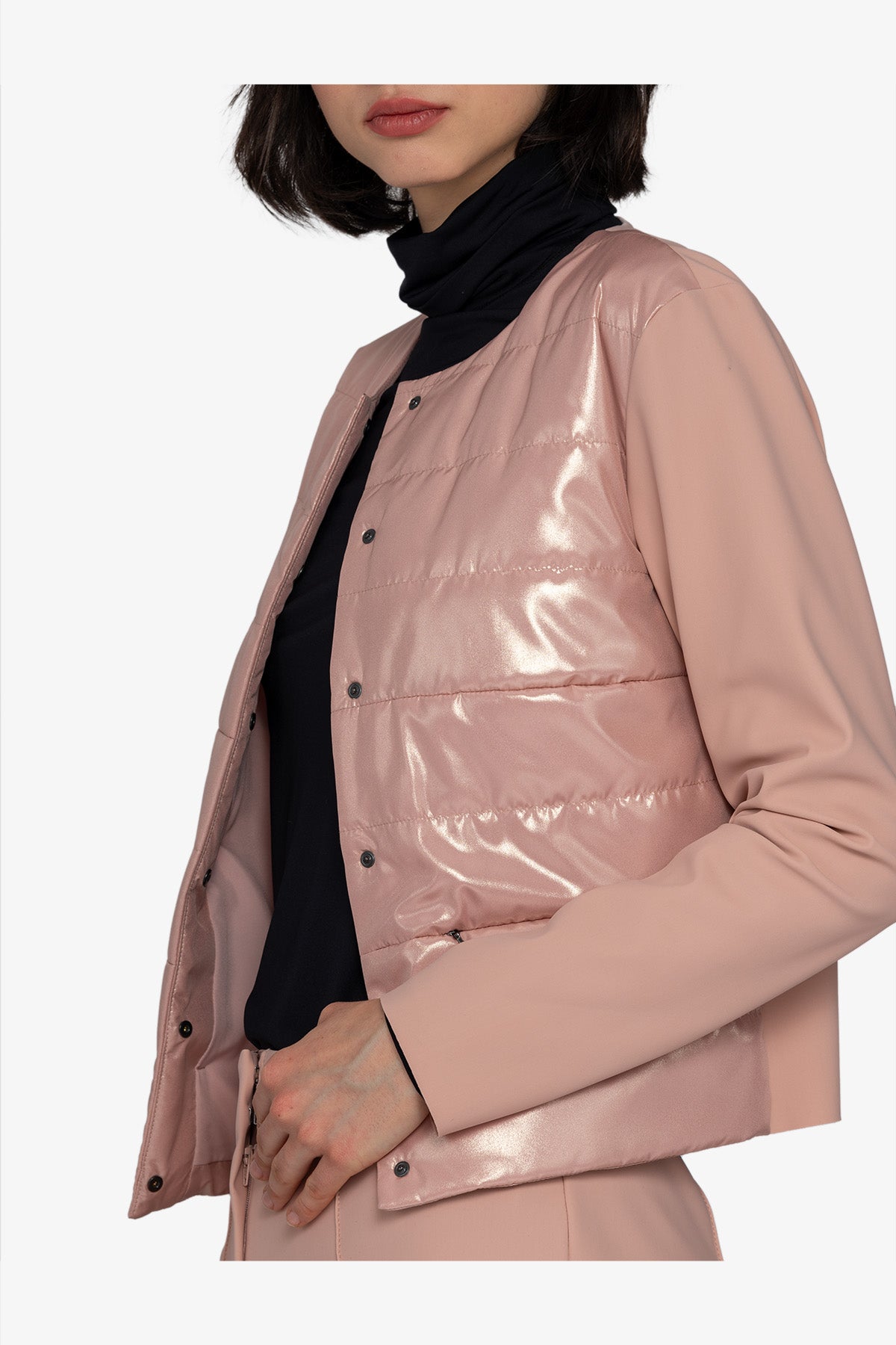Jacket with round neckline