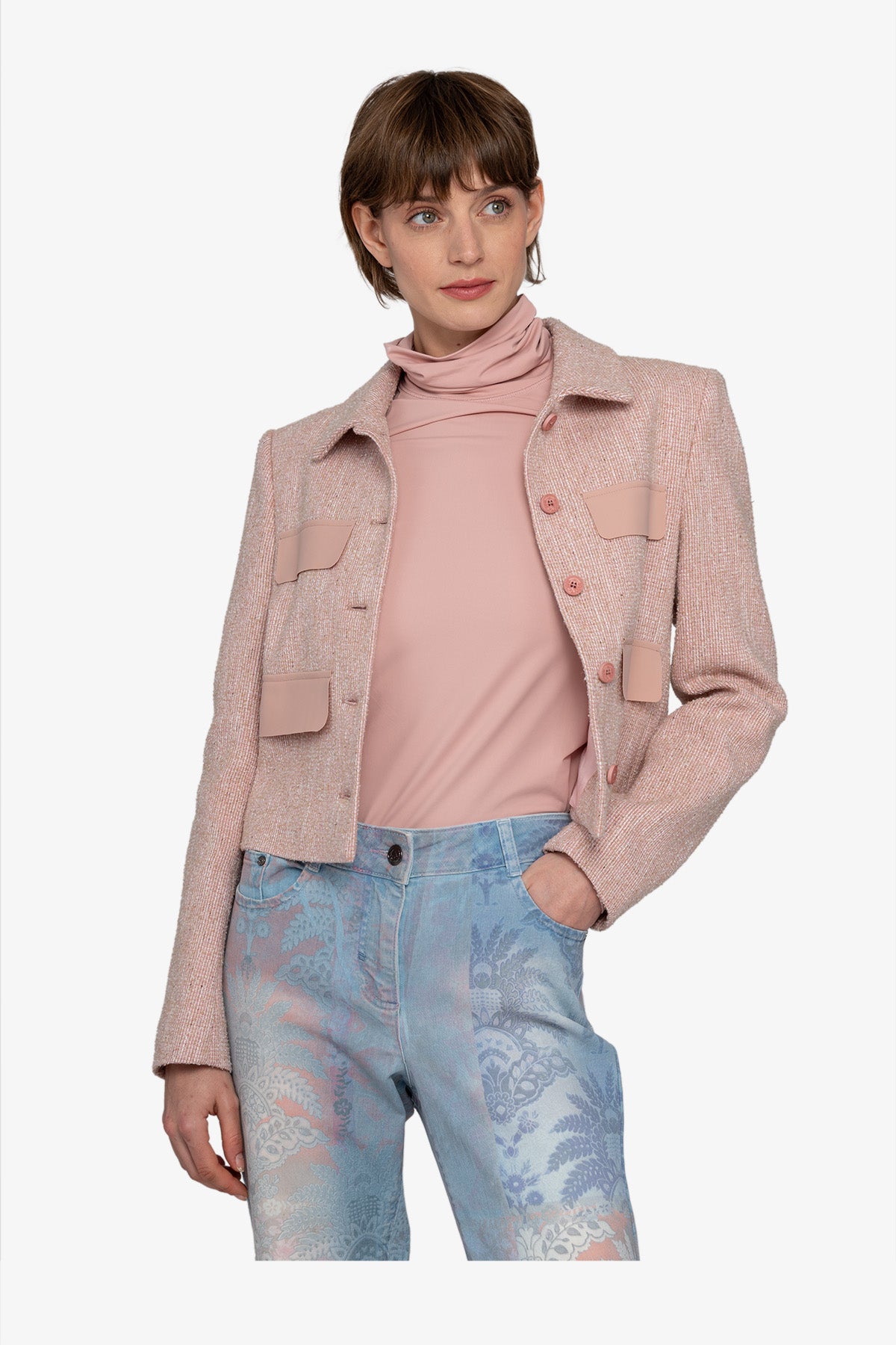 翻盖口袋短夹克