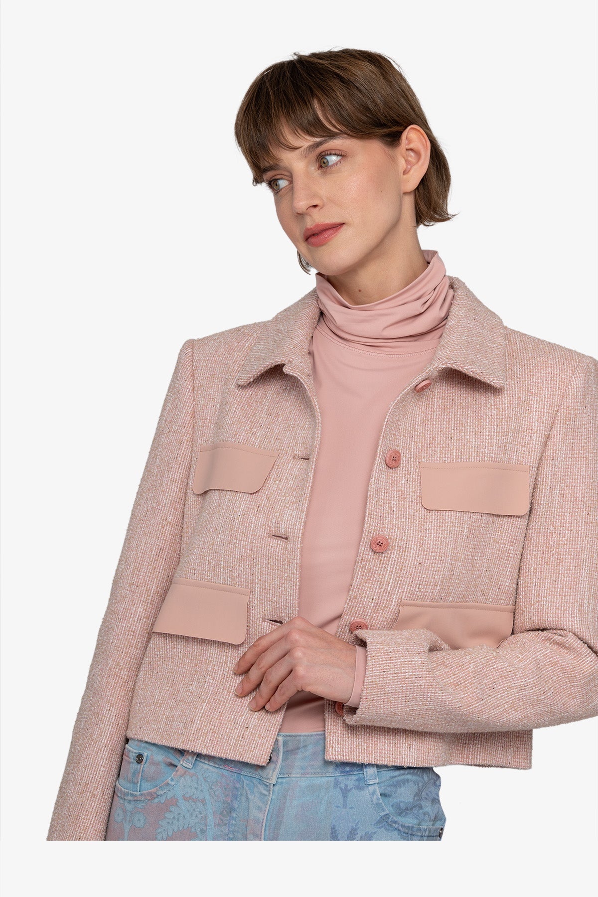 翻盖口袋短夹克