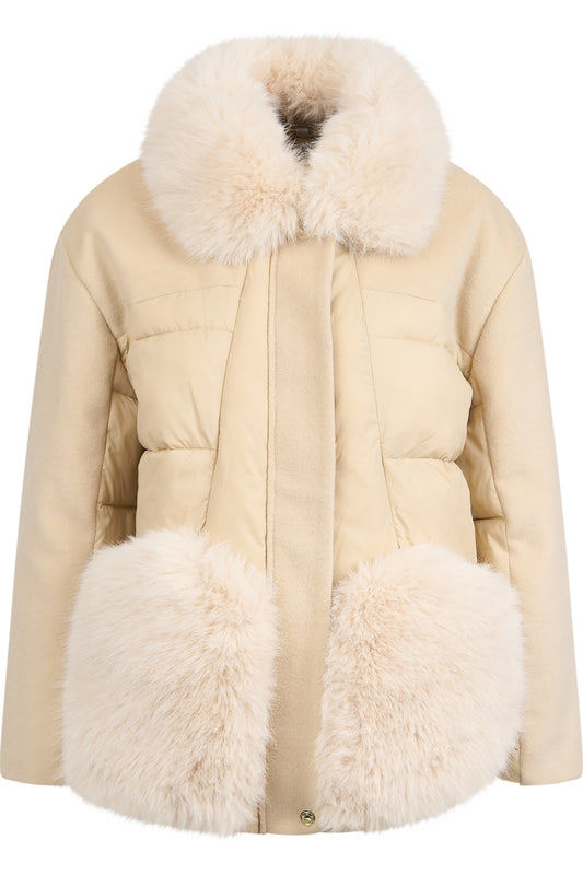 Jacket with Faux Fur Collar