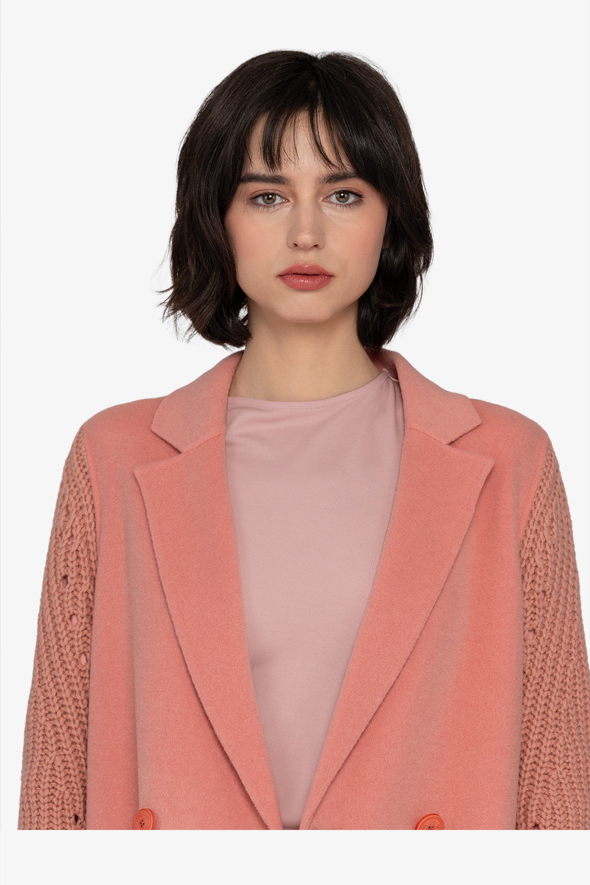 Wool Coat with Lapel Collar