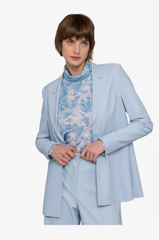 Long Blazer with Lapel Collar