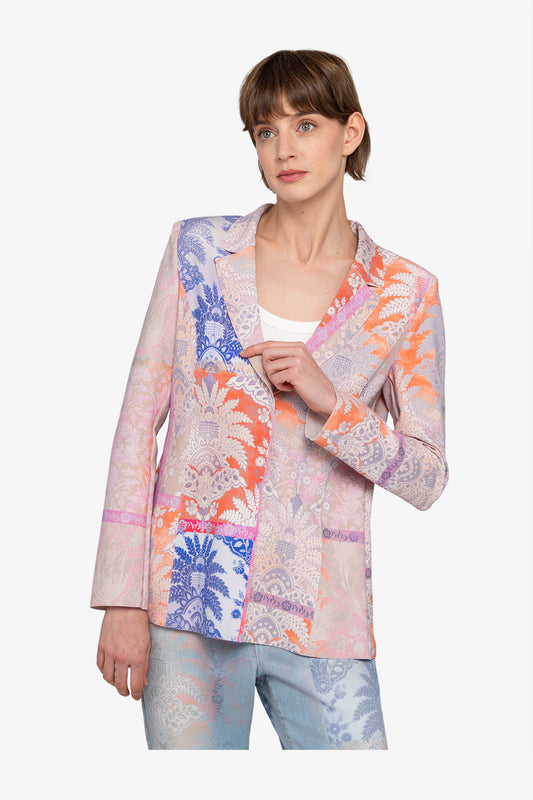 Long Blazer with Lapel Collar