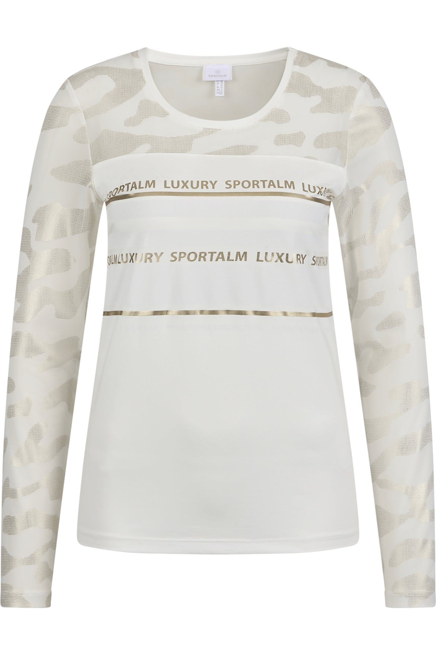 字母条纹相间拼接印花上衣