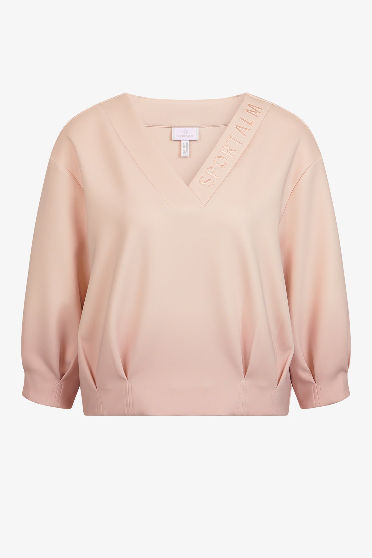 Logo刺绣V领渐变色毛衣